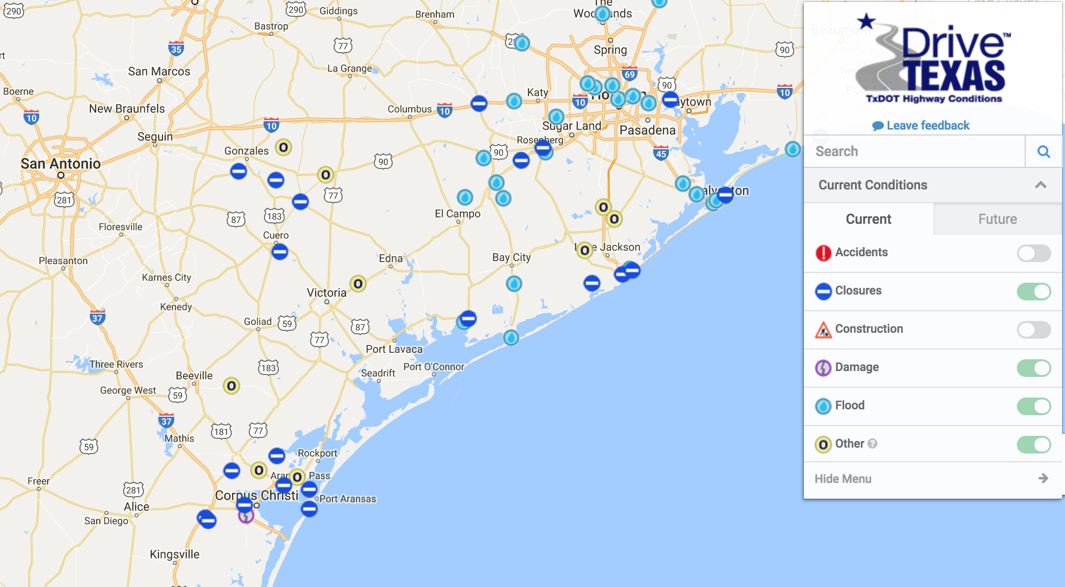 Map: TxDOT shows road closures after Hurricane Harvey | KiiiTV.com